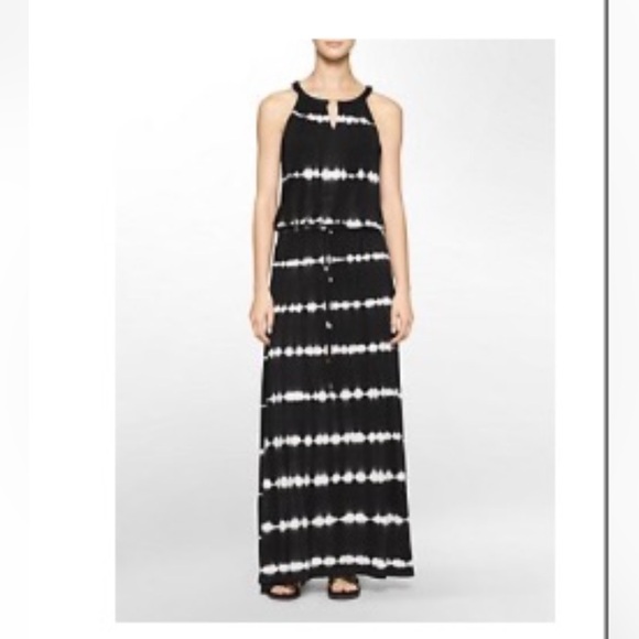 Calvin Klein TIE DYE PRINT KEYHOLE HALTER
MAXI DRESS - Picture 1 of 3